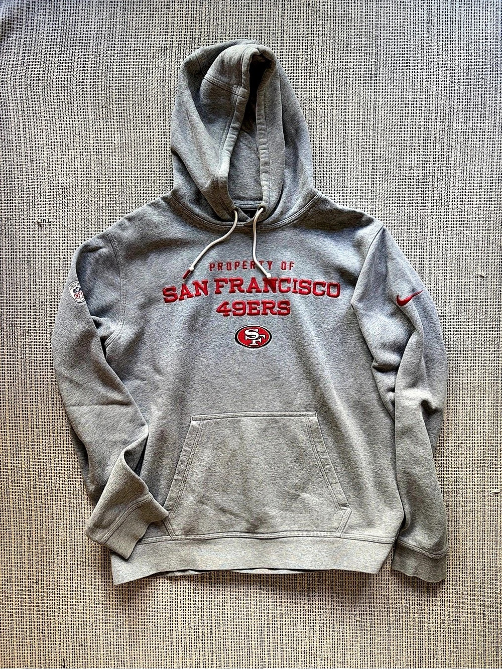 Nike San Francisco 49ers NFL Team GEAR Pullover Hoodie Gray & Red Large